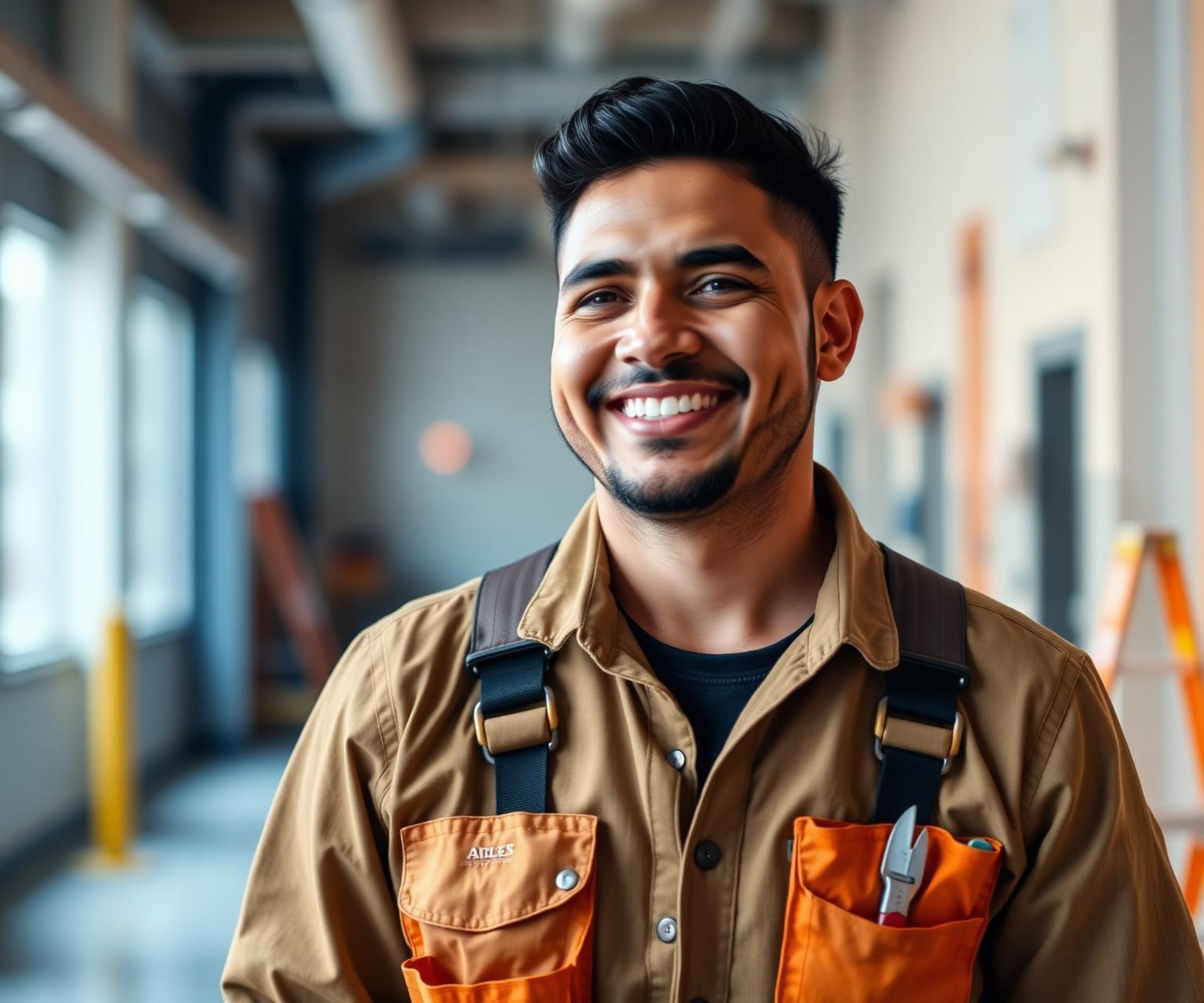 Profesional de servicios sonriendo
